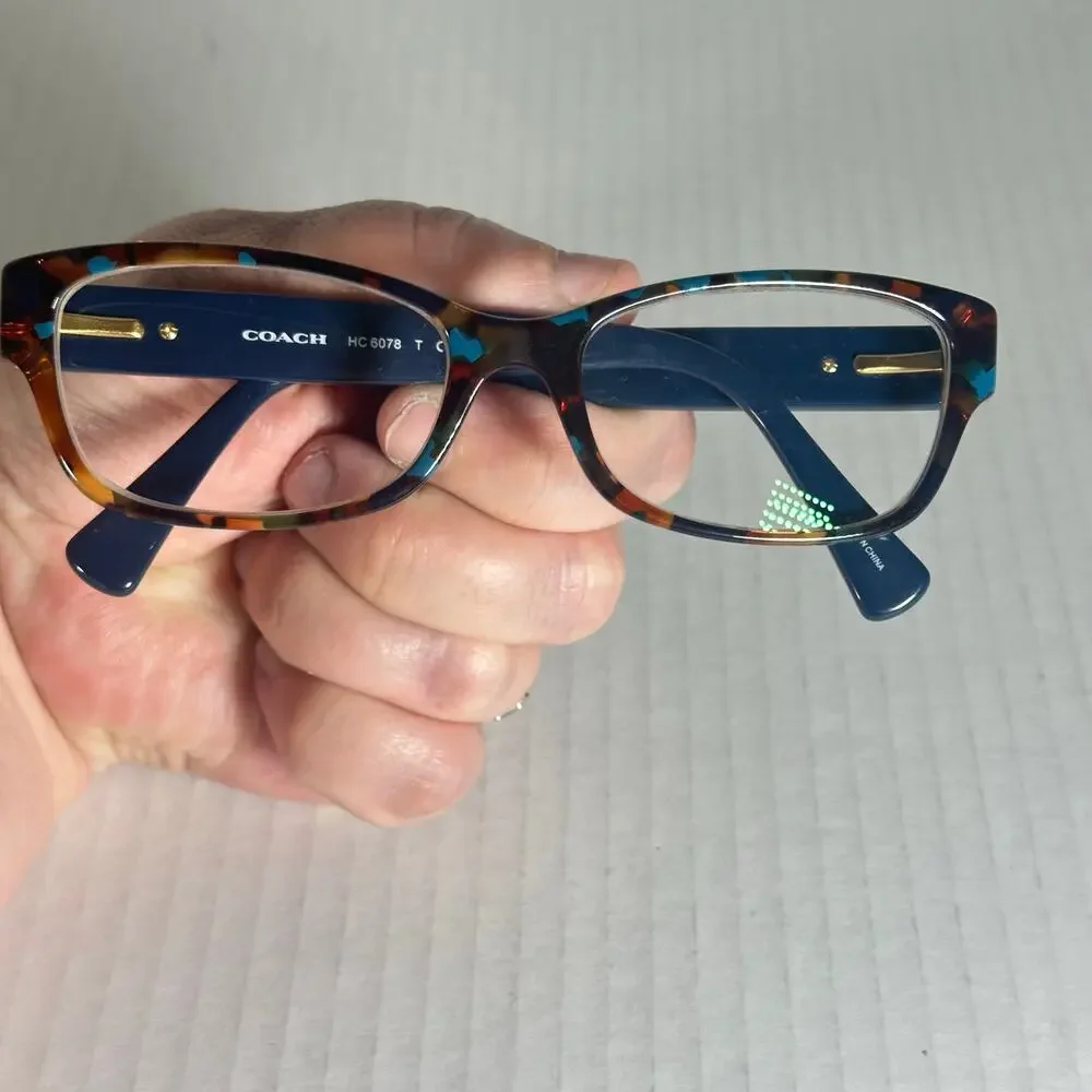 Coach HC6078 Eyeglasses Frames Teal Confetti 52-16-135 Women